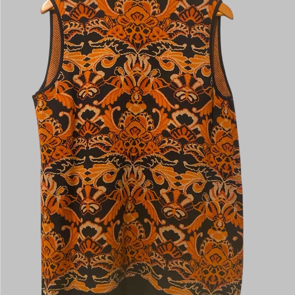 Susan Graver knit Sweater Open Cardigan Vest Paisley Size L - Picture 5 of 9